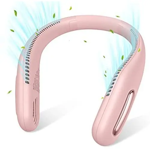 MILPROX F4 Portable Neck Fan,Rechargeable Hands Free Bladeless Personal Mini Fans,3 Speeds 70 Air Outlet, Adjustment Wearable Personal Cooling Fan for Traveling,Sports, Office - Pink MILPROX F4 Portable Neck Fan,Rechargeable Hands Free Bladeless Personal Mini Fans,3 Speeds 70 Air Outlet, Adjustment Wearable Personal Cooling Fan for Traveling,Sports, Office - Pink