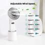 DEKOPRO Handheld Fan Portable Personal Fan Mini Hand Held Fan with USB Rechargeable Battery, Personal Desk Table Fan with Base, Chargeable Fan Oscillating Fan 5 Modes for Home Office Travel Outdoor