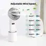 DEKOPRO Handheld Fan Portable Personal Fan Mini Hand Held Fan with USB Rechargeable Battery, Personal Desk Table Fan with Base, Chargeable Fan Oscillating Fan 5 Modes for Home Office Travel Outdoor DEKOPRO Handheld Fan Portable Personal Fan Mini Hand Held Fan with USB Rechargeable Battery, Personal Desk Table Fan with Base, Chargeable Fan Oscillating Fan 5 Modes for Home Office Travel Outdoor