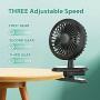 2021 Newest-USB Rechargeable Desk Fan,5000mAh;3 Speeds;360° Rotation Clip-on Portable Cordless Mini Fans with for Cooling Working Sleeping,Quiet Electric Fan for Personal Car Stroller Office (Black)