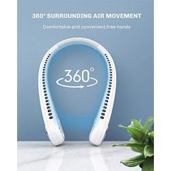 GAIATOP Personal Neck Fan,Rechargeable Hands Free Bladeless Portable Mini Fans,3 Speeds 48 Air Outlet,Free Adjustment Personal Cooling Fan,Wearable Neck Fan Suitable for Traveling,Sports, Office