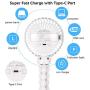 scurry Stroller Fan, Portable Desk Fan, Mini USB Fan, 2600mAH Rechargeable Battery Operated Fan with LED Light and Aromatherapy, Flexible Tripod Design Personal Handheld Fan for Stroller (White)