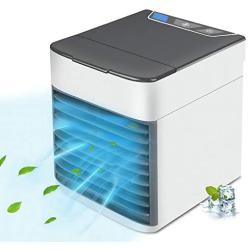 Portable Air Conditioner, Quiet USB Air Cooler with 3-Speed, Personal Air Conditioner with LED Light for Small Room/Office/Dorm/Bedroom