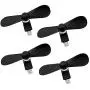 Personal Mini USB Fans for Cellphones - 4 Pack Portable Phone Fan Small Pocket Fan Fast Cooling Travel Fans for IOS Phone 12/11/10/9/8/iPad (Black)
