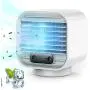 Portable Air Conditioner, Desktop Rechargeable Evaporative Air Cooler and Humidifier with 3 Speeds, Cordless Personal Mini Air Conditioner Fan for Car, Room, Office Portable Air Conditioner, Desktop Rechargeable Evaporative Air Cooler and Humidifier with 3 Speeds, Cordless Personal Mini Air Conditioner Fan for Car, Room, Office