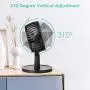 Mini Desk Fan, USB Operated Fan with 4 Speeds, Strong Airflow, Ultra Quiet Operation, 310° Adjustment, Portable Personal Fan for Home Office Desktop (Black)