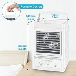 Personal Air Cooler, Rechargeable Battery Operated 60°&120° Auto Oscillation, Portable Air Conditioner Fan with 3 Wind Speeds & 2 Refrigeration, Ultra Quite Ice Cooler Fan for Home Office Outdoor