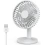 VersionTECH. Desk Fan, Small Quiet Fans Personal Portable USB Operated Cooling Mini Fan with 3 Speeds and 40° Adjustment for Table Desktop Office Home Car ( White )