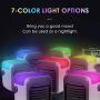 Portable Air Conditioner Fan, Personal Space Mini Evaporative Air Cooler Super Quiet Desk Fan with Handle, Humidifier Misting Fan, 3 Speeds, 7 Colors LED Light for Home, Office, Room