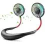 MZTDYTL Portable Fan, Hand Free Mini USB Small Personal Fan with Rechargeable Bettery Operated Neck Fan with 3 Speed Color Changing LED 360°Free Rotation for Sports,Office,Outdoor,Travel,Home
