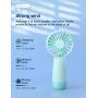 MISSUE Mini Handheld Fan, Portable Battery Operated Fan with Lanyard, Personal Pocket Fan with 3000mAh Rechargeable Battery, 5-10 Hrs Running Time, Green