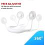 USB Rechargeable Portable Wearable Fan，Neck Fan, Hand Free Personal Fan, 360 Degree Adjustable Necklace Mini Fan for office Travel Outdoors-White