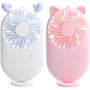 2-Pack Handheld Fan Mini Fan, Speed Adjustable USB Rechargeable Eyelash Fan Powerful Small Personal Portable Fan for Kids Woman Man Home Office Outdoor Travel