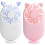 2-Pack Handheld Fan Mini Fan, Speed Adjustable USB Rechargeable Eyelash Fan Powerful Small Personal Portable Fan for Kids Woman Man Home Office Outdoor Travel