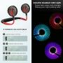 USB Personal Sport Neck Fan Portable, Duoai 2500mAh Battery Operated Small Hanging Rechargeable Foldable Mini Neckband Fans with Dual Head 3 Speed LED Light for Women kids office Travel Outdoor, Red