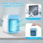 Portable Air Conditioner, Personal Air Cooler, Rechargeable 3-in-1 Air Conditioner Fan with 3 Speeds, 7 Colors LED Night, Desktop Humidifier Misting Fan with Handle for Home, Dorm, Bedroom, Office