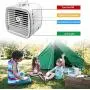 Portable Air Cooler Personal Air Conditioner Fan, Mini Evaporative Cooler Desk Fan with Hidden Handle, 3 Winds Speed, 7 Colors Light Super Quiet Humidifier Misting Fan for Home Office Bedroom Outdoor