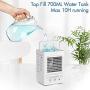 Portable Air Conditioner, 120°Auto Oscillation Personal Mini Air Cooler with 3 Wind Speeds, 700ML Water Tank, 5000mAh Battery Operated Evaporative Air Cooler, Perfect for Home Office Outdoor