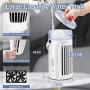 Portable Air Quiet Fan, Personal Mini Evaporative Cooler Fan with 8 Colors LED Light, 2 Fans and 3 Speeds, Small Desktop Cooling Humidifier Fan for Bedroom, Outdoor...