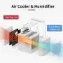 Portable Air Conditioner Fan, 3 in 1 Personal Air Cooler and Humidifier, Quiet USB Air Cooler Desk Fan with 2 Speeds and LED Light, Mini Purifier for Home Room Office