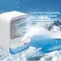 Sholov Portable Air Conditioner Fan Mini Personal Evaporative Air Cooler 90 Shaking Head with Battery with 3 Speeds & 2 Misting & LED Light for Home, Bedroom, Travel & Office, USB Charging, White