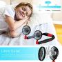 YND Portable Neck Fan Removable Neckband Fan 4000mAh Hand Free Mini Personal Fan with Dual Wind Head LCD Display USB Handheld Fan with 3 Level Air Flow for Outdoor Travel Sport(Black Red)