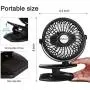 SkyGenius Battery Operated Clip on Mini Desk Fan, Black SkyGenius Battery Operated Clip on Mini Desk Fan, Black