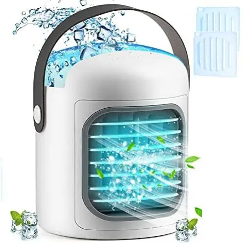 portable Air Conditioner,3-in-1 Personal Evaporative Air cooler with Ice Packs,2500 mAh Battery