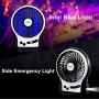 efluky 3 Speeds Mini Desk Fan, Rechargeable Battery Operated Fan with LED Light and 2200mAh Battery, Portable USB Fan Quiet for Home, Office, Travel, Camping, Outdoor, Indoor Fan, 4.9-Inch, Black