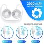 USB Rechargeable Portable Wearable Fan，Neck Fan, Hand Free Personal Fan, 360 Degree Adjustable Necklace Mini Fan for office Travel Outdoors-White