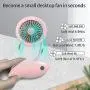 Portable Hand Free Neck Fan, 3 Speeds USB Rechargeable Battery Personal Mini Fans Headphone Neckband 360 Degree Rotation for Home, Camping, Office, Car Seat and Travel Outdoor (Pink)
