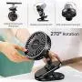 Clip on Fan FThinkup 3000 mAh USB Rechargeable Battery Operated Clip on Mini Desk Fan Portable with 3 Speed & 270° Rotate for Home Office Outdoor Camper Golf Cart or Gym Treadmill-Black Clip on Fan FThinkup 3000 mAh USB Rechargeable Battery Operated Clip on Mini Desk Fan Portable with 3 Speed & 270° Rotate for Home Office Outdoor Camper Golf Cart or Gym Treadmill-Black