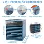 Tongtai Mini Air Conditioner,Portable Small Air Conditioners Fan Portable AC with 3 Wind Speeds&7 Colourful Light&Humidify,Personal Desktop Air Cooler for Office Home Room