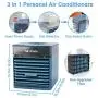 Tongtai Mini Air Conditioner,Portable Small Air Conditioners Fan Portable AC with 3 Wind Speeds&7 Colourful Light&Humidify,Personal Desktop Air Cooler for Office Home Room
