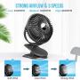 BESKAR USB Powered Clip on Fan, 6 Inch Portable Fan with Strong Airflow,3 Speeds Small Fan with Sturdy Clamp, Quiet Personal Desk Fan for Office Table Bedroom Kitchen