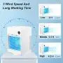 Portable Air Cooler, Portable Air Conditioner Desktop Fan Personal Mini Evaporative Air Cooler with LED Display,Night Lights & Water Tank,Super Quiet Auto Rotation Cool Mist for Bedroom Office Outdoor