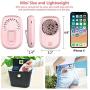 LOKASS Portable Neck Fan Handheld Mini Fan Electric Bladeless Fan 2000mAh Battery Operated Personal Fan with Lanyard for Summer Eyelash,USB Rechargeable,Small,Hands Free,3 Speeds for Outdoor,Pink