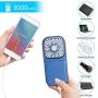 Handheld Mini Fan, Yolife Portable USB Rechargeable Cooling Fan Personal Strong Neck Fan with 3000mAh Power Bank, 180° Adjustable Angle 3 speed Fan for Office Table Travel Home Outdoor Camping (Blue)
