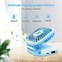 Handheld Mini Fan, Foldable Small Personal Portable Fan, 3000mAh Power Bank USB Rechargeable 3 Speeds Fans for Home Office Outdoor Travel (Blue)