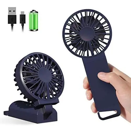 VHENJOY Personal Fan, 2 in 1 Handheld and Desktop Fan, Two sets of fan blades Portable Fan, 4 Speeds Airflow Mini Fan with Rechargeable Batteries, 4-12 Hours Working Time for Home Office Travel(Blue) VHENJOY Personal Fan, 2 in 1 Handheld and Desktop Fan, Two sets of fan blades Portable Fan, 4 Speeds Airflow Mini Fan with Rechargeable Batteries, 4-12 Hours Working Time for Home Office Travel(Blue)