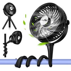 Portable Fan, LETIGO Mini Small Fan with 2 Flexible Standing Tripod, Personal Handheld Cooling Fan for Bedroom, Desk, Baby Stroller, Treadmill, Rechargeable Usb Battery Operated Fan