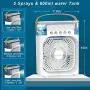 Portable Air Conditioner Fan,Personal Air Cooler Mini Quiet Evaporative with AC adapter, Humidifier Misting Fan, 1/2/3 H Timer, 3 Speeds,60°Adjustment for Office, Home, Room,Dorm,Outdoor- White
