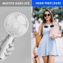 Portable Neck Fan Hand Free Personal Mini Fans USB neck hang fan, 360 Degree Free Rotation personal cooling fan handheld portable fans,Wearable neck fan Suitable for Traveling ,Sports, Office(Black)