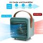 Portable Air Conditioner Rechargeable Evaporative Air Conditioner Fan Mini Air Conditioner Humidifier Atomizing Fan 3-in-1 With Leather Handle 3-Speed Adjustable Suitable for Office Home Camping and Outdoor Activities