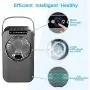Nuaer Portable Air Cooler, Quiet Desktop Cooling Fan, Mini Evaporative Air Conditioner Fan with 2/4H Timer, 3 Speeds, 7 Colors LED Light for Room, Home, Office