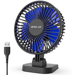 OPOLAR USB Desk Fan, Small but Mighty, Quiet Portable Fan for Desktop Office Table, 40° Adjustment for Better Cooling, 3 Speeds, 4.9 ft Cord