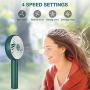 Handheld Fan Rechargeable MOHOO Mini Fan Portable 4 Speed Small Personal Fan 15¡ã Rotatable with Holder, Lanyard and Removable Guard for Desk Home Office Outdoor Beach Travelling