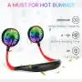 Anglink Hands Free Neck Fan, USB Rechargeable Portable Fan, 3 Speeds Mini Wearable Fan, Personal Fan with Colorful LED Lights for Traveling Camping Office, Black Red Anglink Hands Free Neck Fan, USB Rechargeable Portable Fan, 3 Speeds Mini Wearable Fan, Personal Fan with Colorful LED Lights for Traveling Camping Office, Black Red
