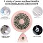 Portable Hand Free Neck Fan, 3 Speeds USB Rechargeable Battery Personal Mini Fans Headphone Neckband 360 Degree Rotation for Home, Camping, Office, Car Seat and Travel Outdoor (Pink)