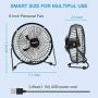 NUMIFUN 6-Inch Desk Fan Small Quiet Table Fan USB Powered Mini High Velocity Personal Fan for Desk Office Desktop Bedroom, Metal Design, 2 Speed, 360° Tilt Angel